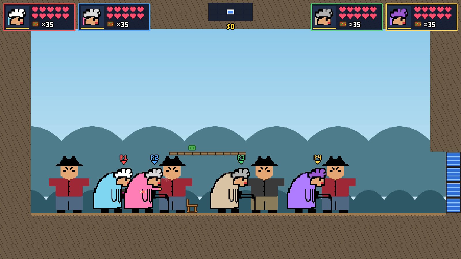 Dottie, Gladys, Mildred and Bernice in a brawl with a gang of goons
