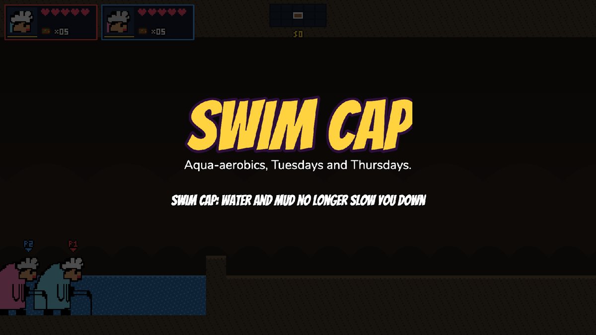 The Swim Cap power-up: “Aqua-aerobics, Tuesdays and Thursdays”