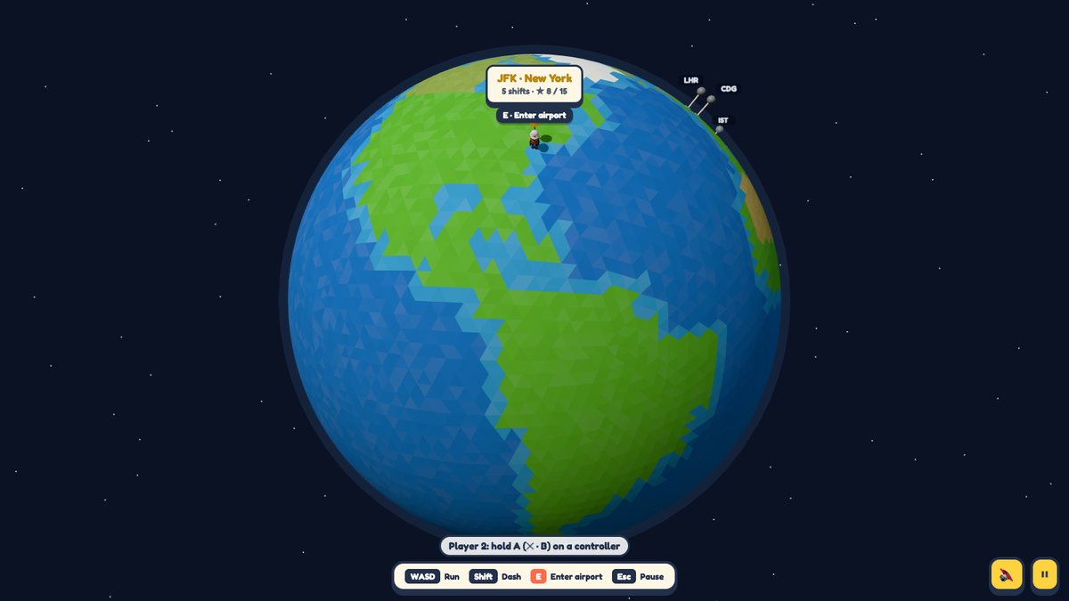 The ramp agent on the globe at JFK’s pin: 5 shifts and 8 of 15 stars